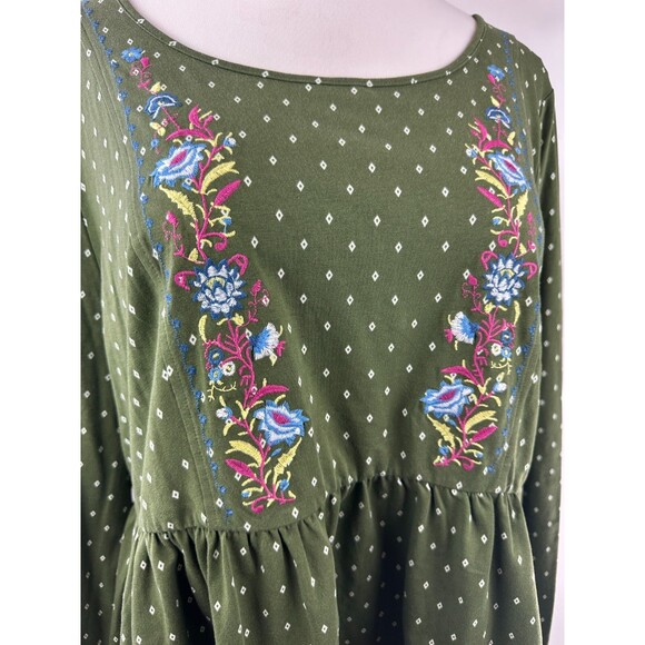 Matilda Jane Through Generations Embroidered Babydoll Top Diamond Print XXL NEW - Picture 4 of 10